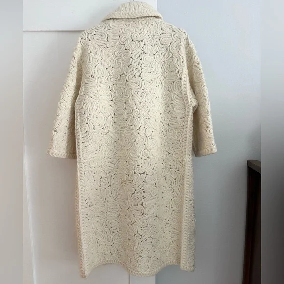 Zara Ecru Structured Wool Blend Coat